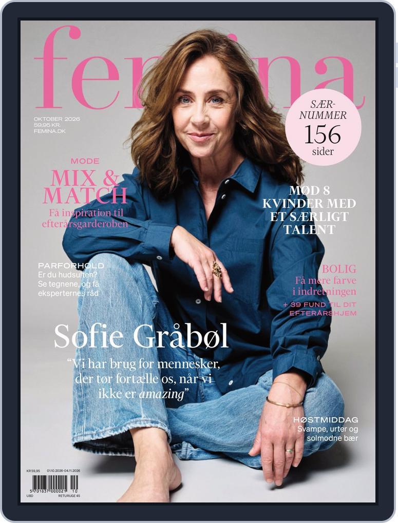 femina Denmark October 1st, 2026 Digital Back Issue Cover