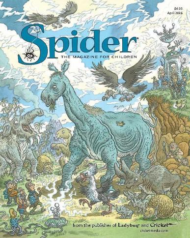 Spider Magazine Stories, Games, Activites And Puzzles For Children And Kids April 1st, 2016 Digital Back Issue Cover