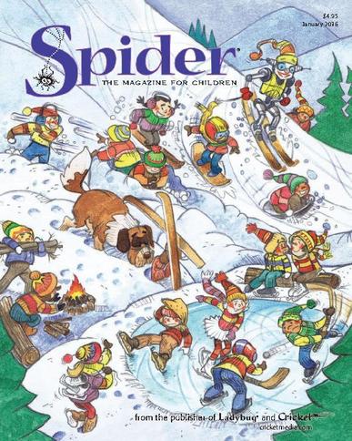Spider Magazine Stories, Games, Activites And Puzzles For Children And Kids January 1st, 2016 Digital Back Issue Cover