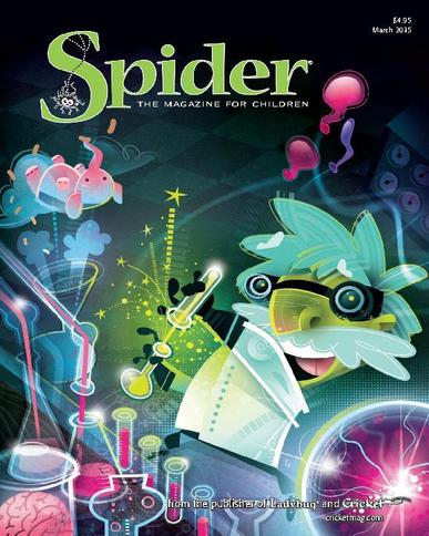 Spider Magazine Stories, Games, Activites And Puzzles For Children And Kids March 1st, 2015 Digital Back Issue Cover