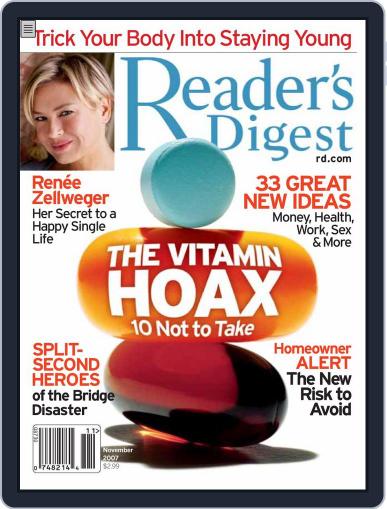 Reader's Digest October 24th, 2007 Digital Back Issue Cover