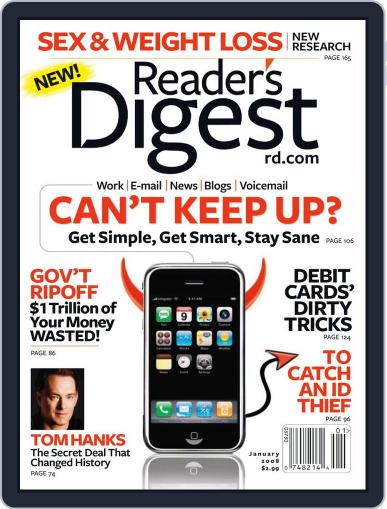 Reader's Digest December 20th, 2007 Digital Back Issue Cover