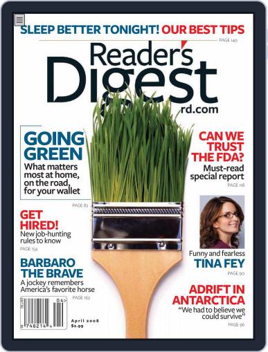 Reader's Digest March 21st, 2008 Digital Back Issue Cover