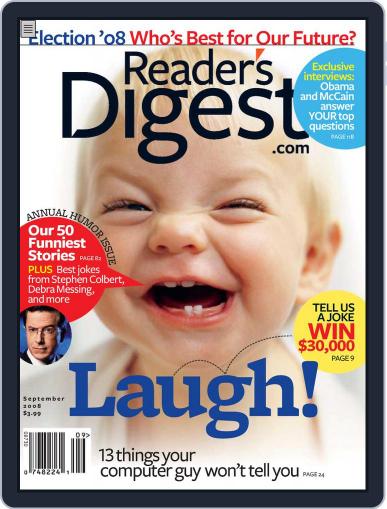 Reader's Digest August 18th, 2008 Digital Back Issue Cover
