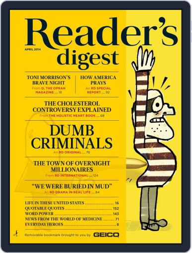 Reader's Digest April 1st, 2014 Digital Back Issue Cover