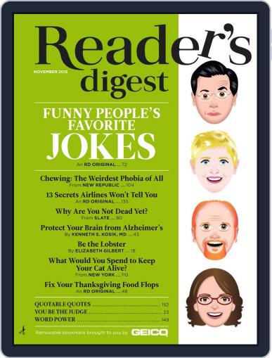 Reader's Digest November 1st, 2015 Digital Back Issue Cover