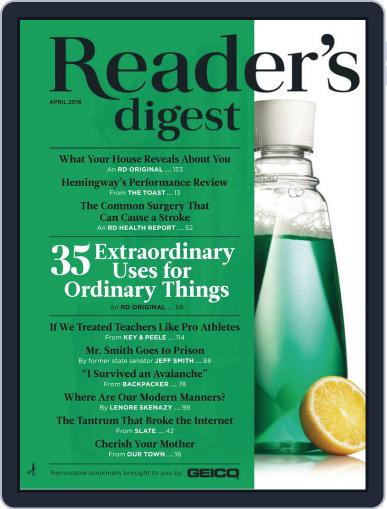 Reader's Digest April 1st, 2016 Digital Back Issue Cover