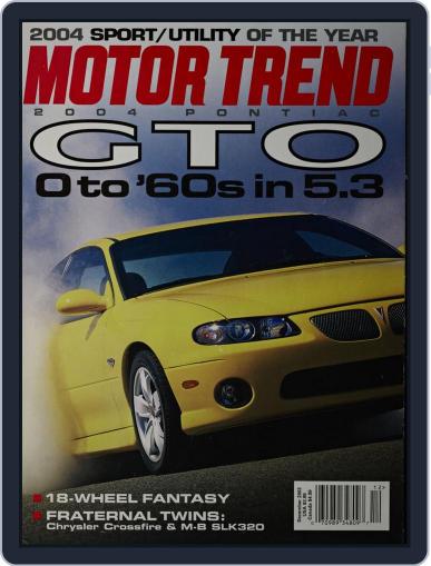 MotorTrend December 1st, 2003 Digital Back Issue Cover