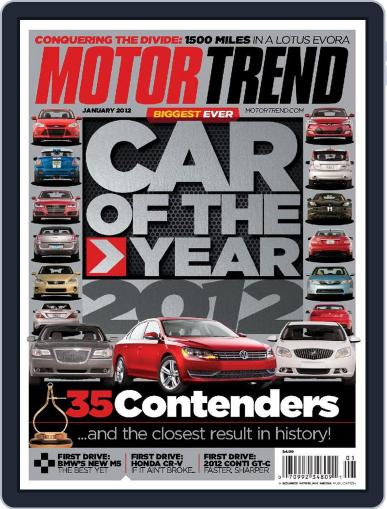 MotorTrend January 1st, 2012 Digital Back Issue Cover