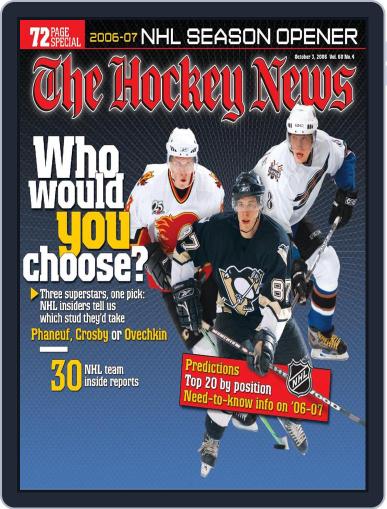 The Hockey News October 3rd, 2006 Digital Back Issue Cover