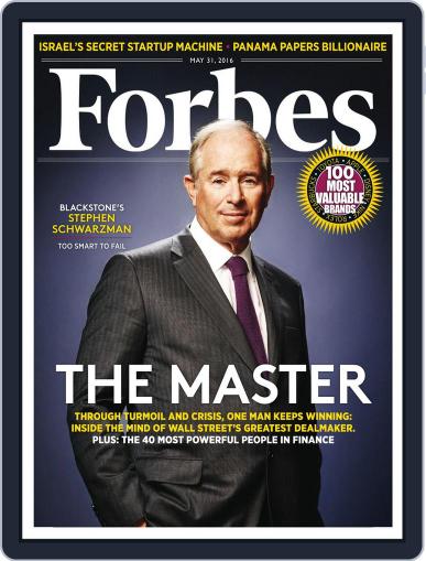 Forbes May 31st, 2016 Digital Back Issue Cover
