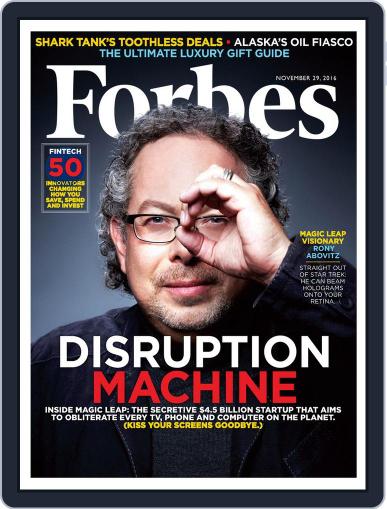 Forbes November 29th, 2016 Digital Back Issue Cover
