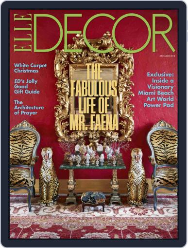 ELLE DECOR December 1st, 2018 Digital Back Issue Cover
