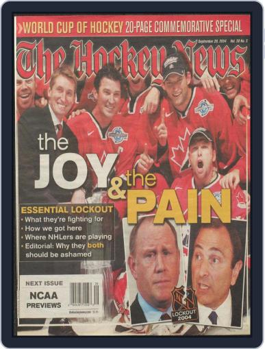 The Hockey News September 28th, 2004 Digital Back Issue Cover
