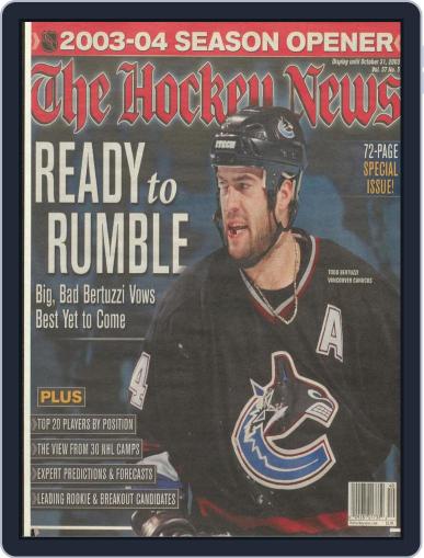 The Hockey News October 1st, 2003 Digital Back Issue Cover