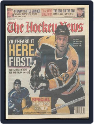 The Hockey News October 18th, 2002 Digital Back Issue Cover