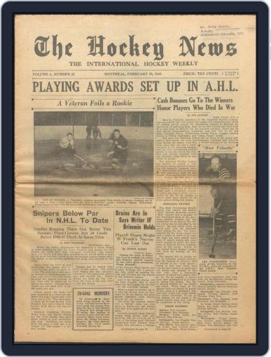 The Hockey News February 25th, 1948 Digital Back Issue Cover