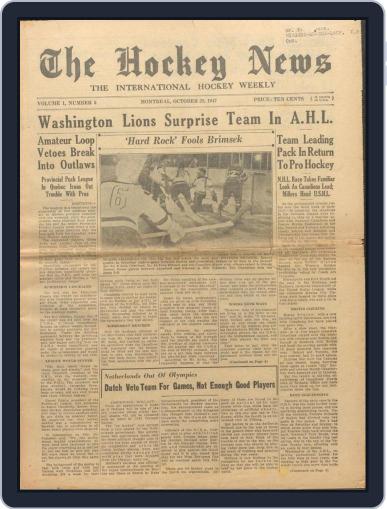 The Hockey News October 29th, 1947 Digital Back Issue Cover