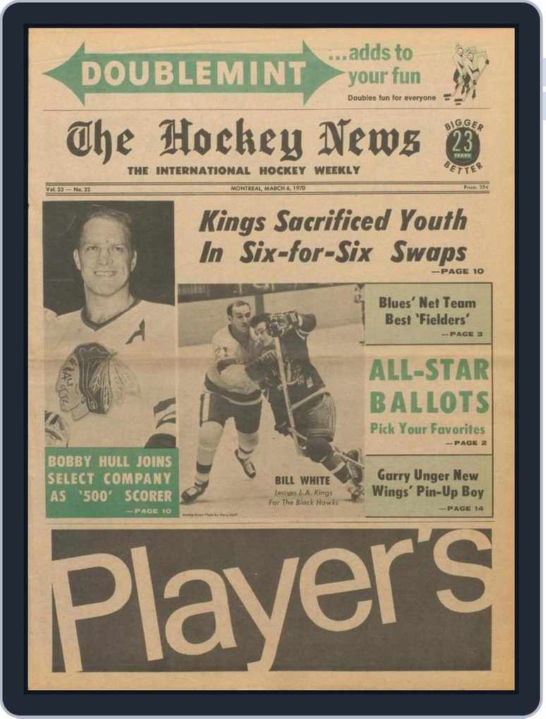Vtg NHL Magazine Page with Bob Plager Signature of NHL St. Louis