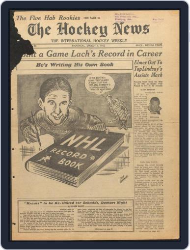 The Hockey News March 1st, 1952 Digital Back Issue Cover
