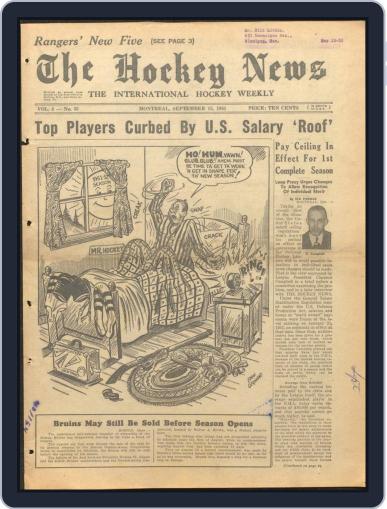 The Hockey News September 15th, 1951 Digital Back Issue Cover