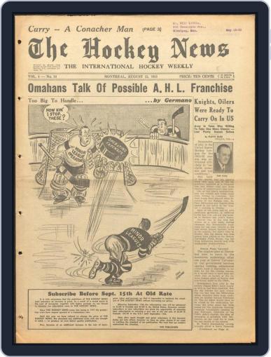 The Hockey News August 15th, 1951 Digital Back Issue Cover