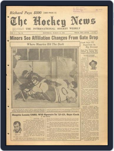 The Hockey News March 17th, 1951 Digital Back Issue Cover