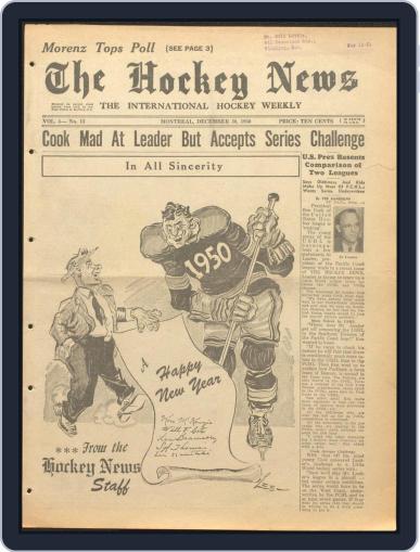 The Hockey News December 30th, 1950 Digital Back Issue Cover