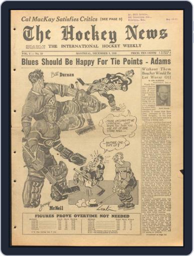 The Hockey News December 9th, 1950 Digital Back Issue Cover