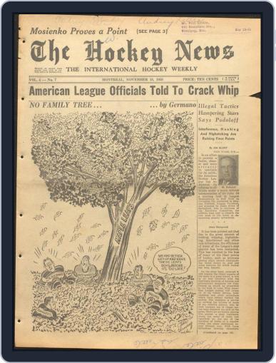 The Hockey News November 18th, 1950 Digital Back Issue Cover
