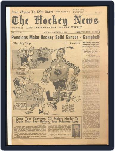 The Hockey News October 7th, 1950 Digital Back Issue Cover