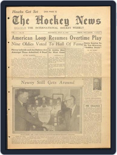 The Hockey News July 15th, 1950 Digital Back Issue Cover