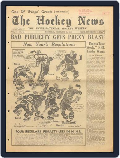 The Hockey News December 31st, 1949 Digital Back Issue Cover