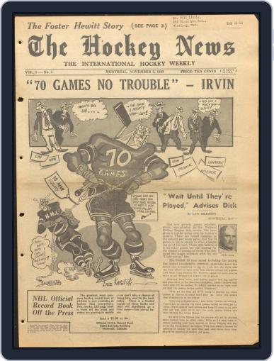The Hockey News November 5th, 1949 Digital Back Issue Cover