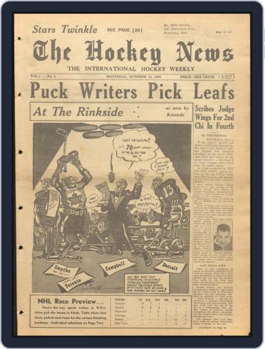 The Hockey News October 15th, 1949 Digital Back Issue Cover