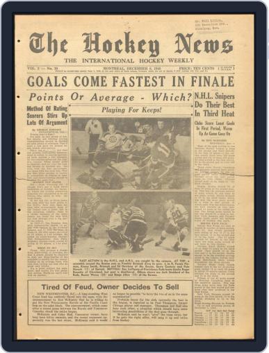 The Hockey News December 8th, 1948 Digital Back Issue Cover