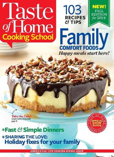 Taste Of Home Cooking School September 10th, 2014 Digital Back Issue Cover