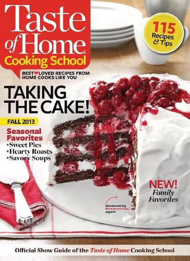 Taste Of Home Cooking School August 15th, 2013 Digital Back Issue Cover