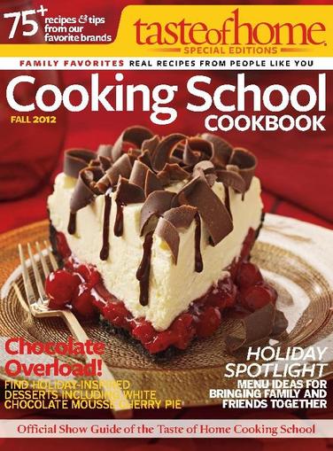 Taste Of Home Cooking School September 8th, 2012 Digital Back Issue Cover