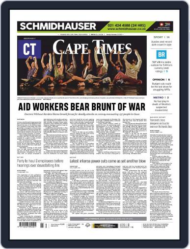 Cape Times November 20th, 2023 Digital Back Issue Cover