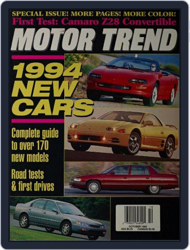 MotorTrend October 1st, 1993 Digital Back Issue Cover