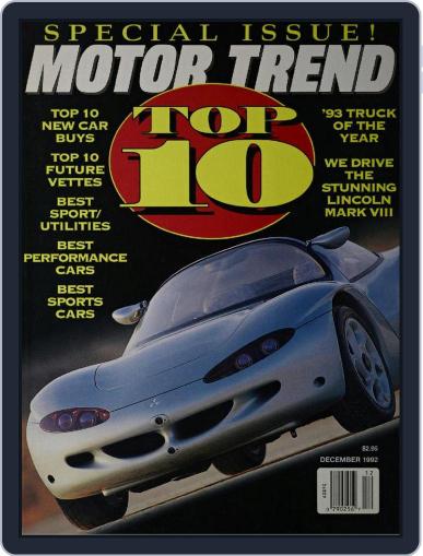 MotorTrend December 1st, 1992 Digital Back Issue Cover