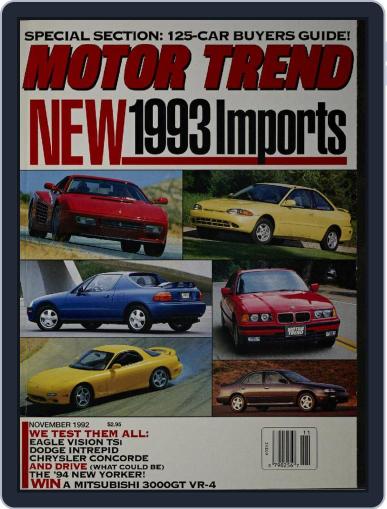 MotorTrend November 1st, 1992 Digital Back Issue Cover