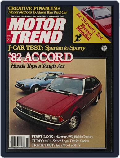 MotorTrend November 1st, 1981 Digital Back Issue Cover