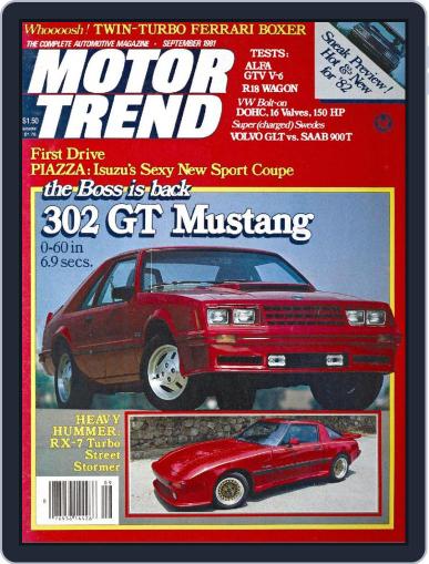 MotorTrend September 1st, 1981 Digital Back Issue Cover