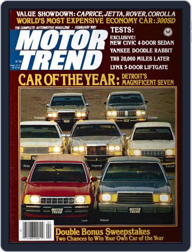 MotorTrend February 1st, 1981 Digital Back Issue Cover