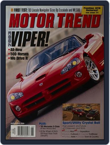 MotorTrend June 1st, 2002 Digital Back Issue Cover
