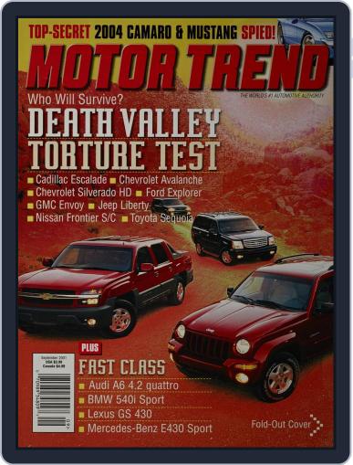 MotorTrend September 1st, 2001 Digital Back Issue Cover