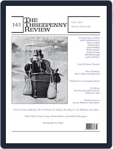 The Threepenny Review August 31st, 2015 Digital Back Issue Cover