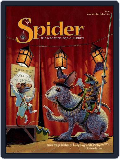 Spider Magazine Stories, Games, Activites And Puzzles For Children And Kids November 1st, 2015 Digital Back Issue Cover